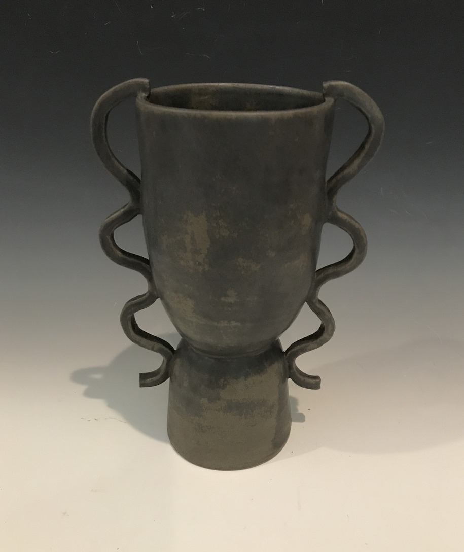 Charcoal Pedestal Vase